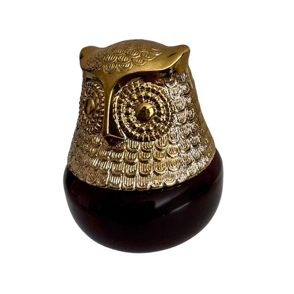 Vintage Avon Owl Bottle – Purple Glass & Gold 1970s Collectible - Picture 4 of 11